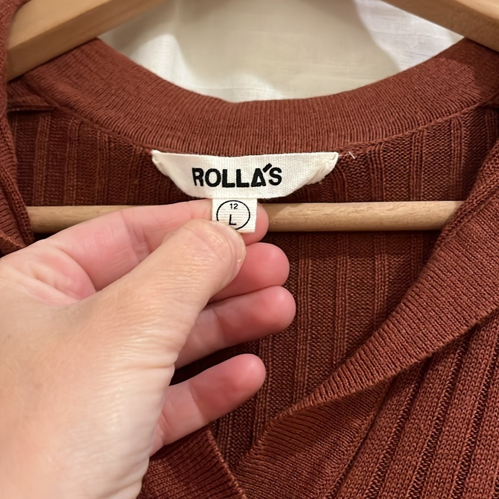ROLLA'S Rust Ribbed Short-Sleeve Polo Top - Picture 8 of 10